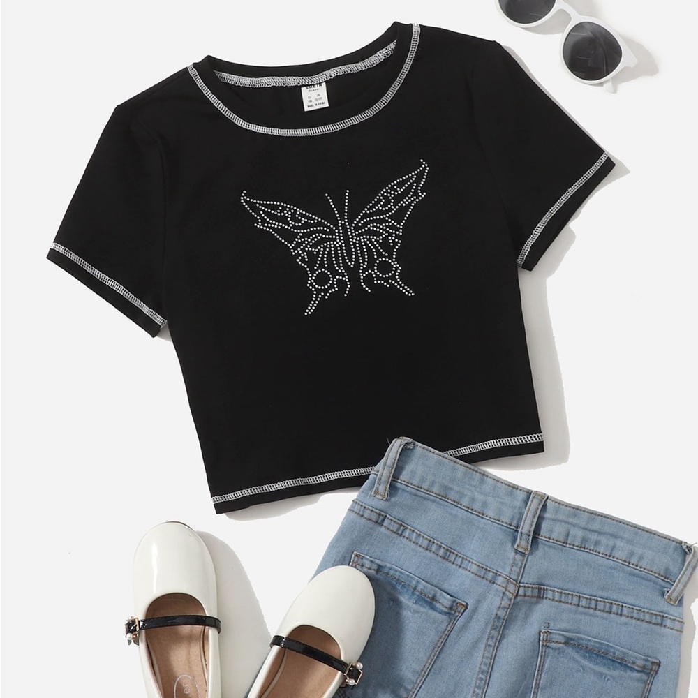 Girls Shein Cropped t-shirt